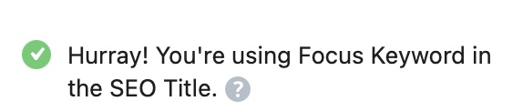 focus keyword in seo title recommendation