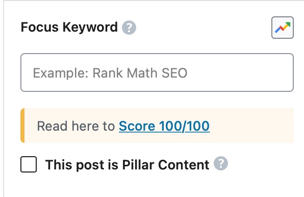 presence of focus keyword settings in rank math