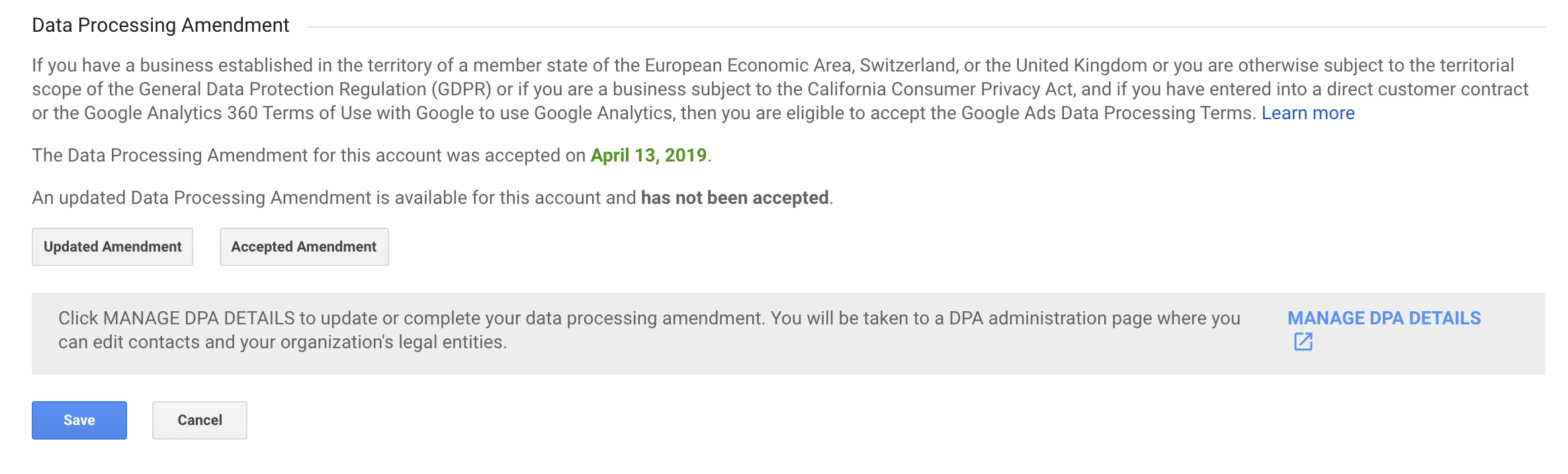 Data Processing Amendment