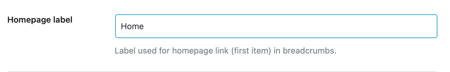 Breadcrumbs - Homepage Label