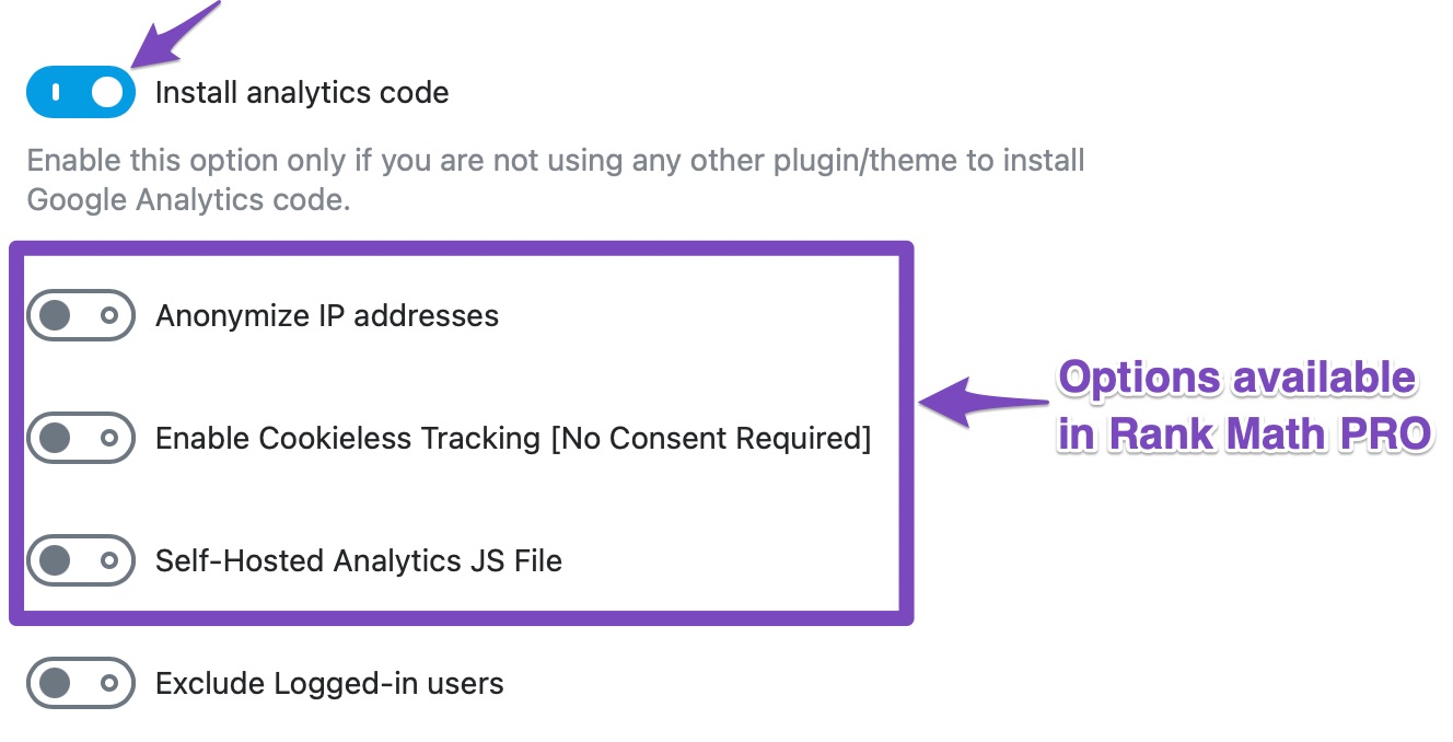 Enable Install Analytics code