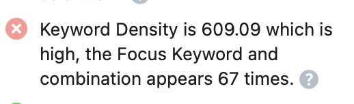 Keyword Density Test Failed