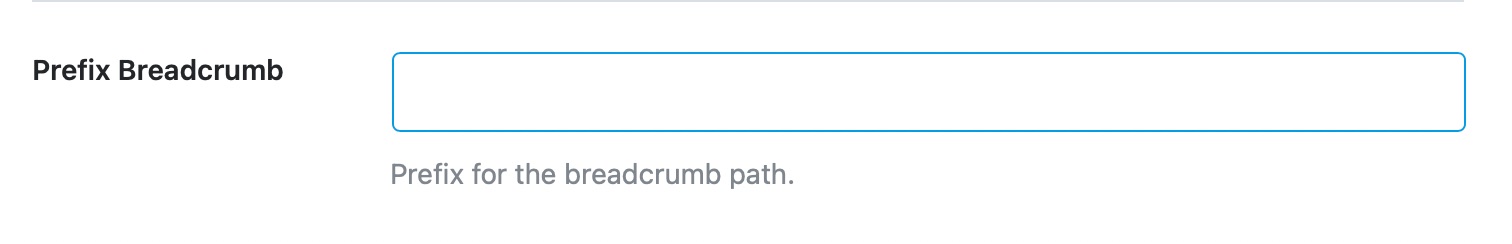 Breadcrumbs - Prefix Breadcrumb