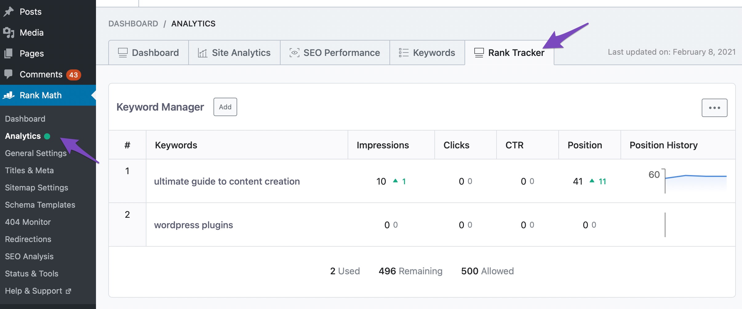 Navigate to Rank Tracker