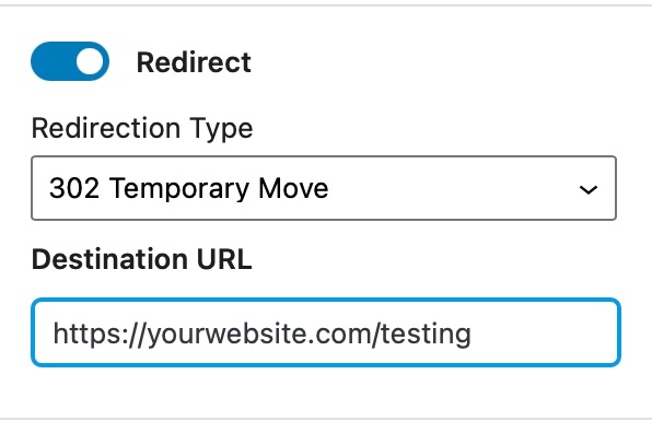 An Example Redirection Setup Inside Rank Math