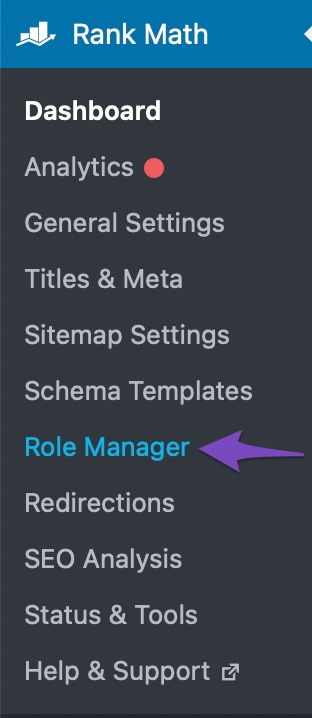 role manager in rank math