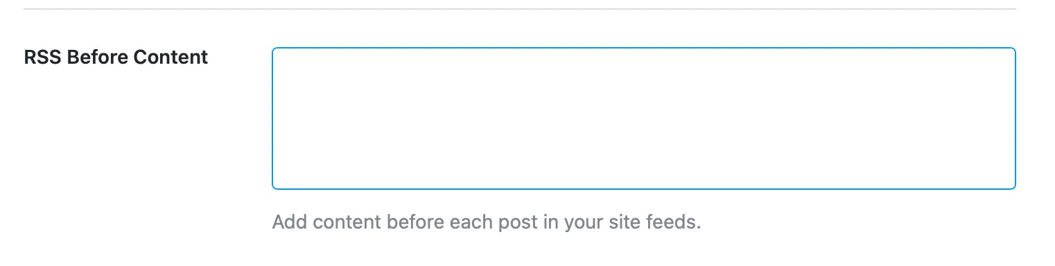 RSS before content