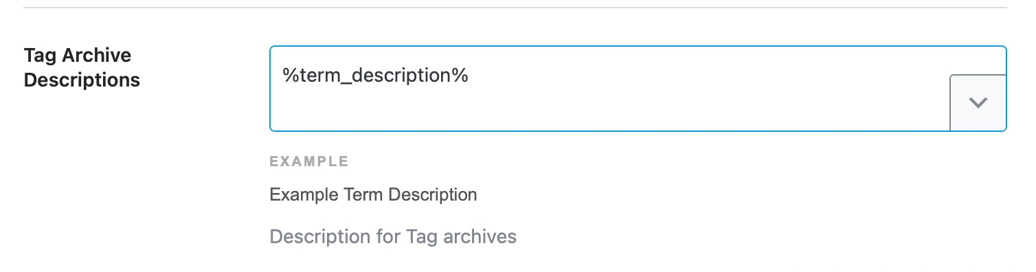 Tag archive descriptions template format