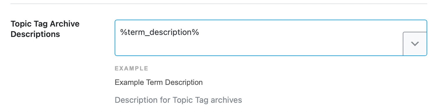 topic tag archive description template format