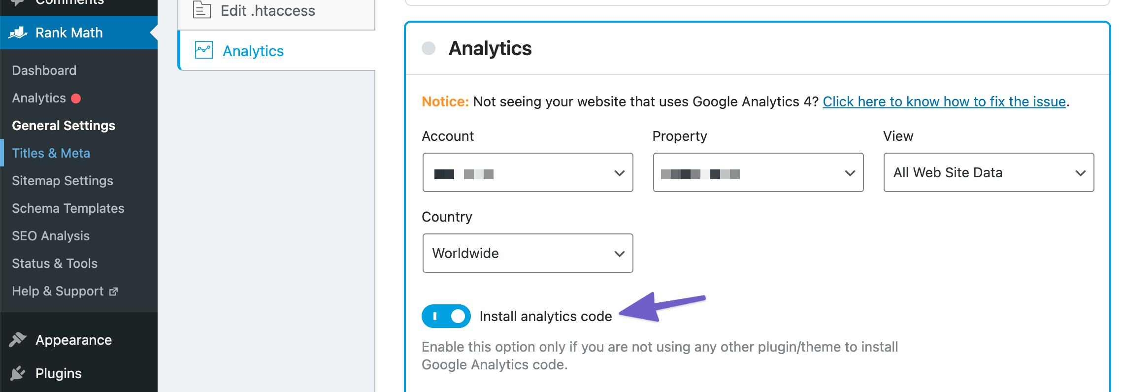 Install Analytics code