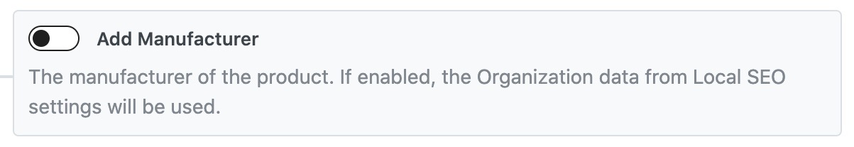 Add Manufacturer - Product Schema