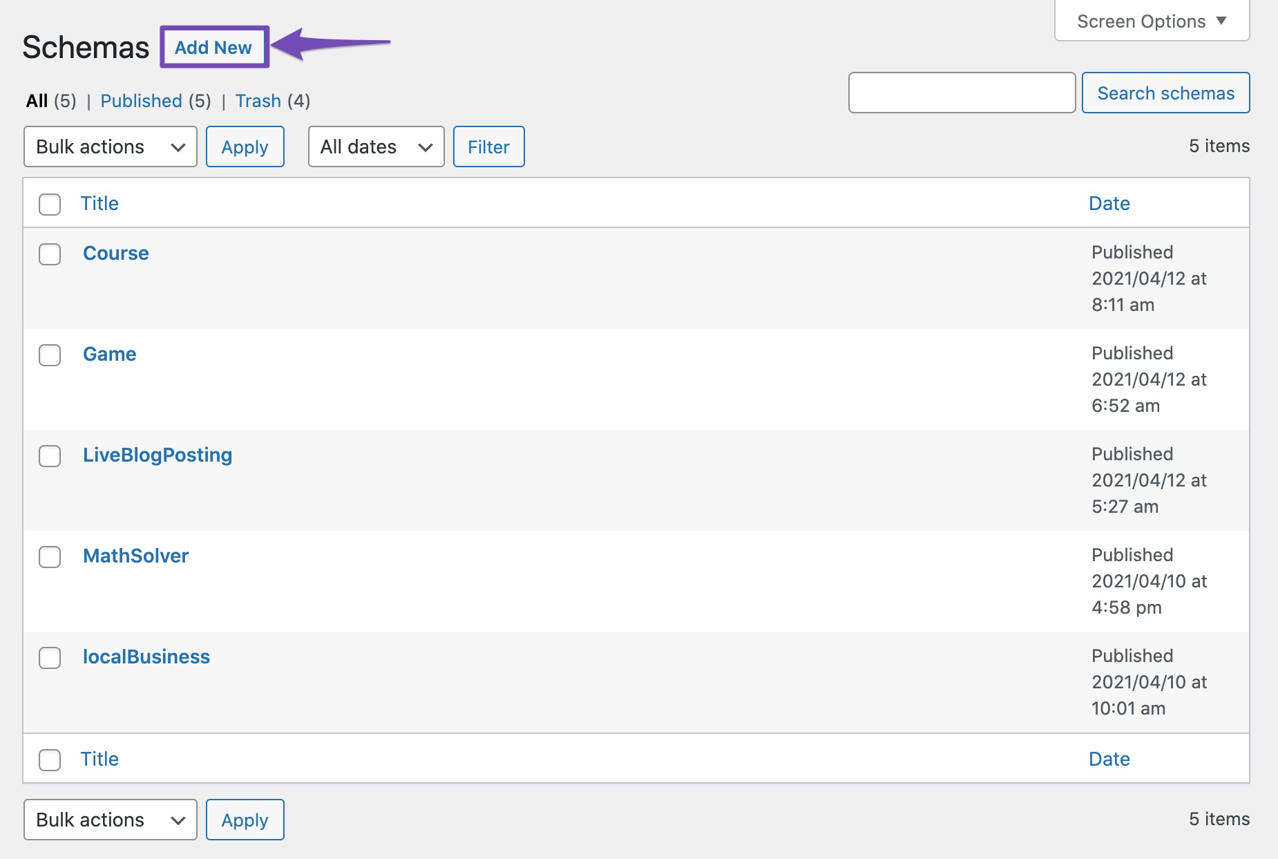 Add new Schema Template in Rank Math