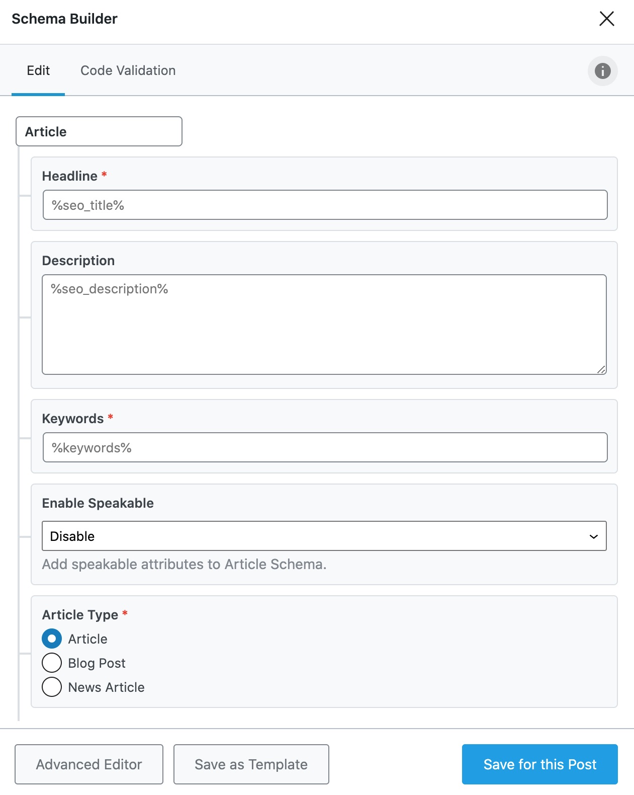 Article Schema