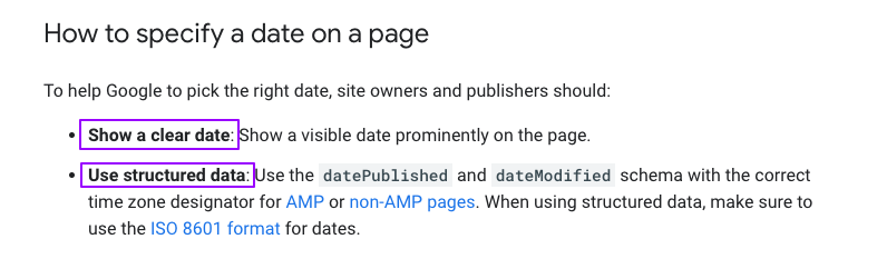 How Google picks date on a page