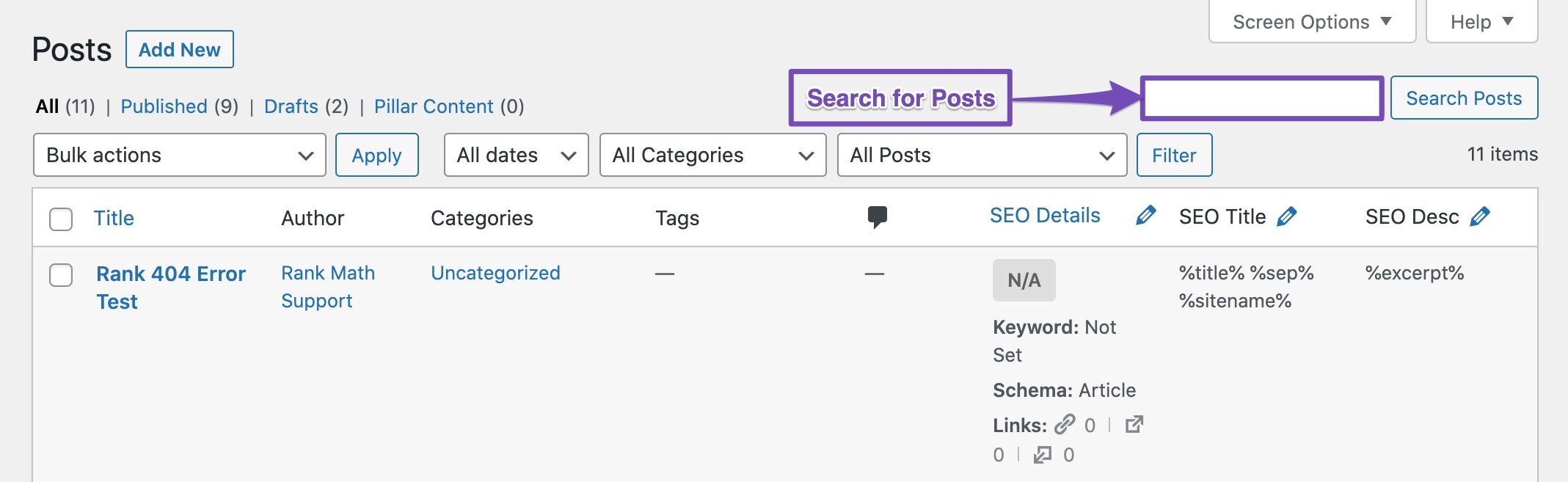 How to search for posts to redirect