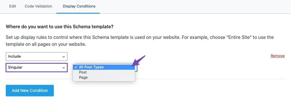 Include Rank Math Schema Template to all post types