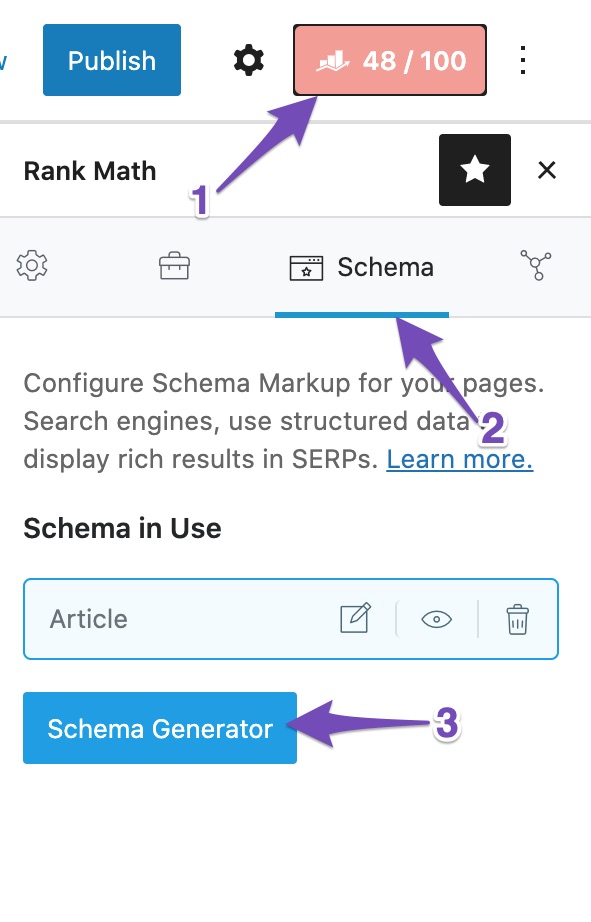 Schema Generator on single pages (Block Editor)