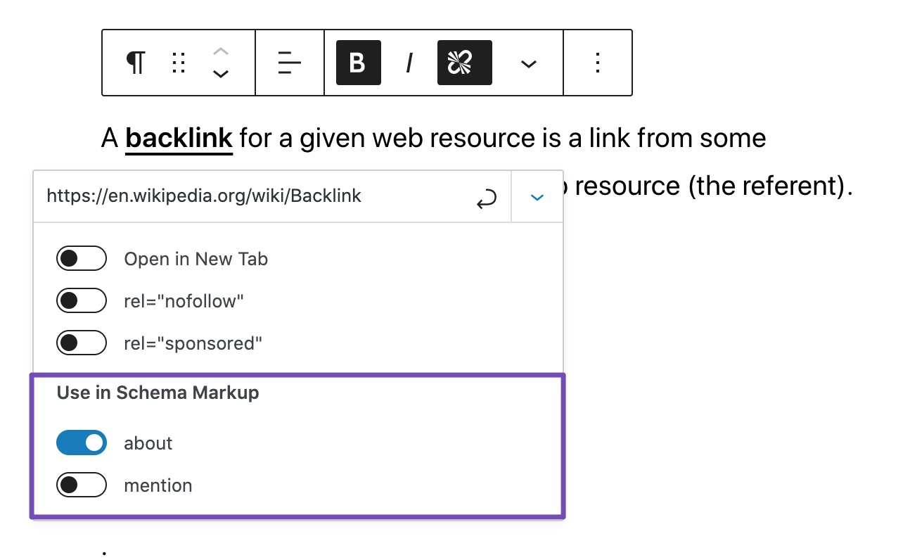 Rank Math About and Mentions Schema