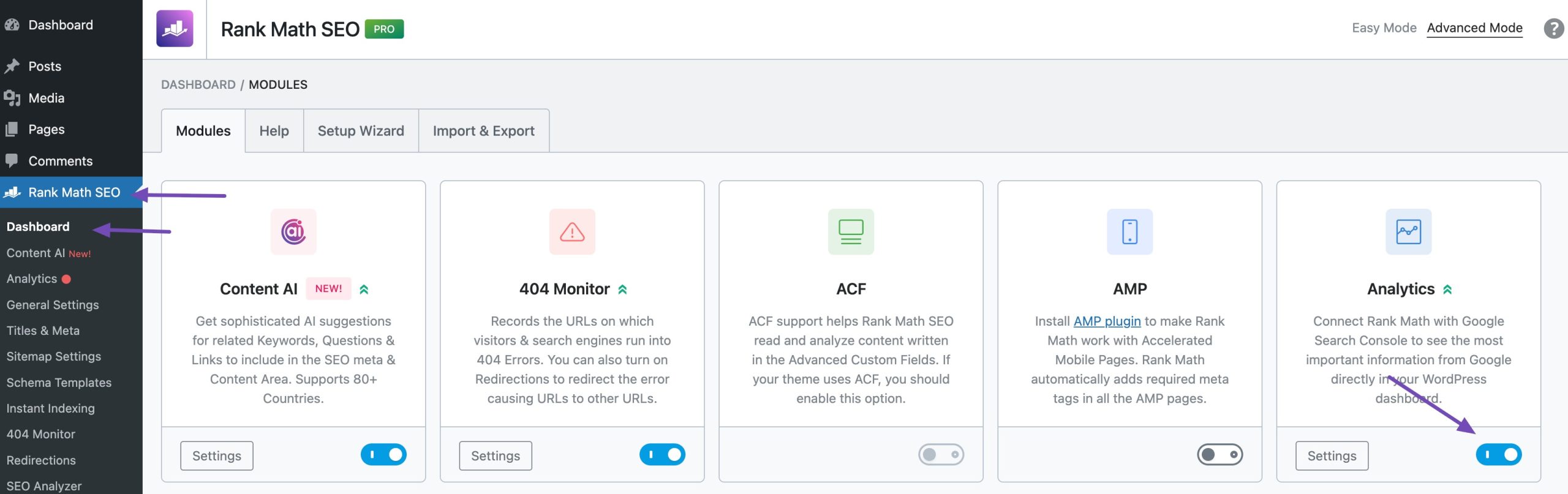 Enable Analytics module