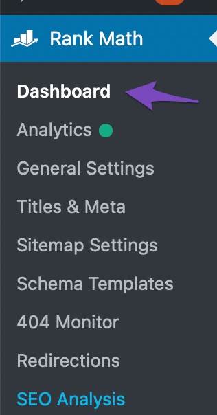 Head Over To Rank Math's Dashboard
