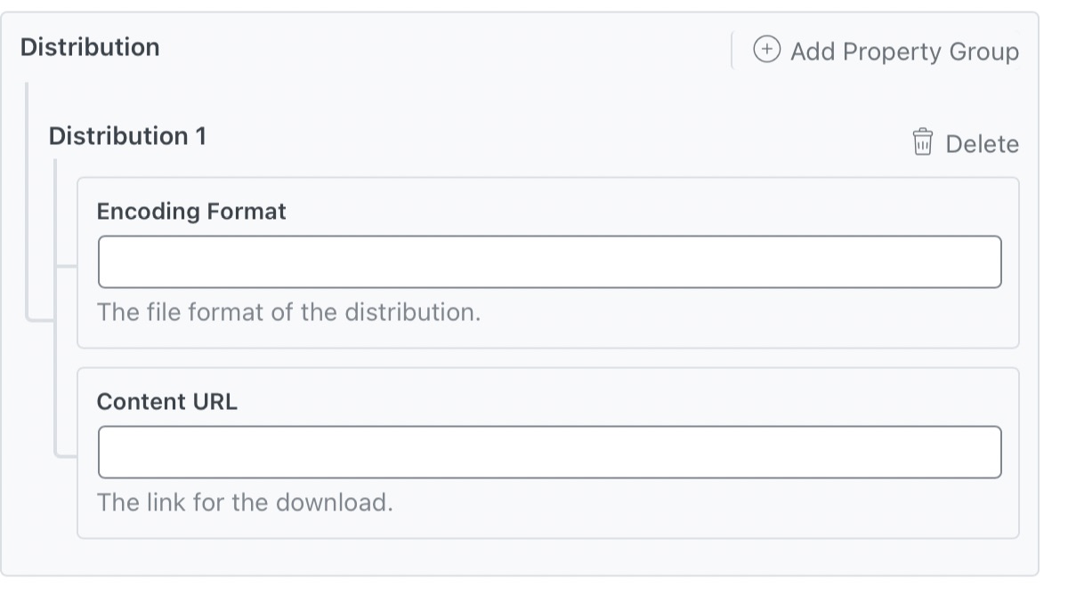 Distribution Options In Dataset Schema