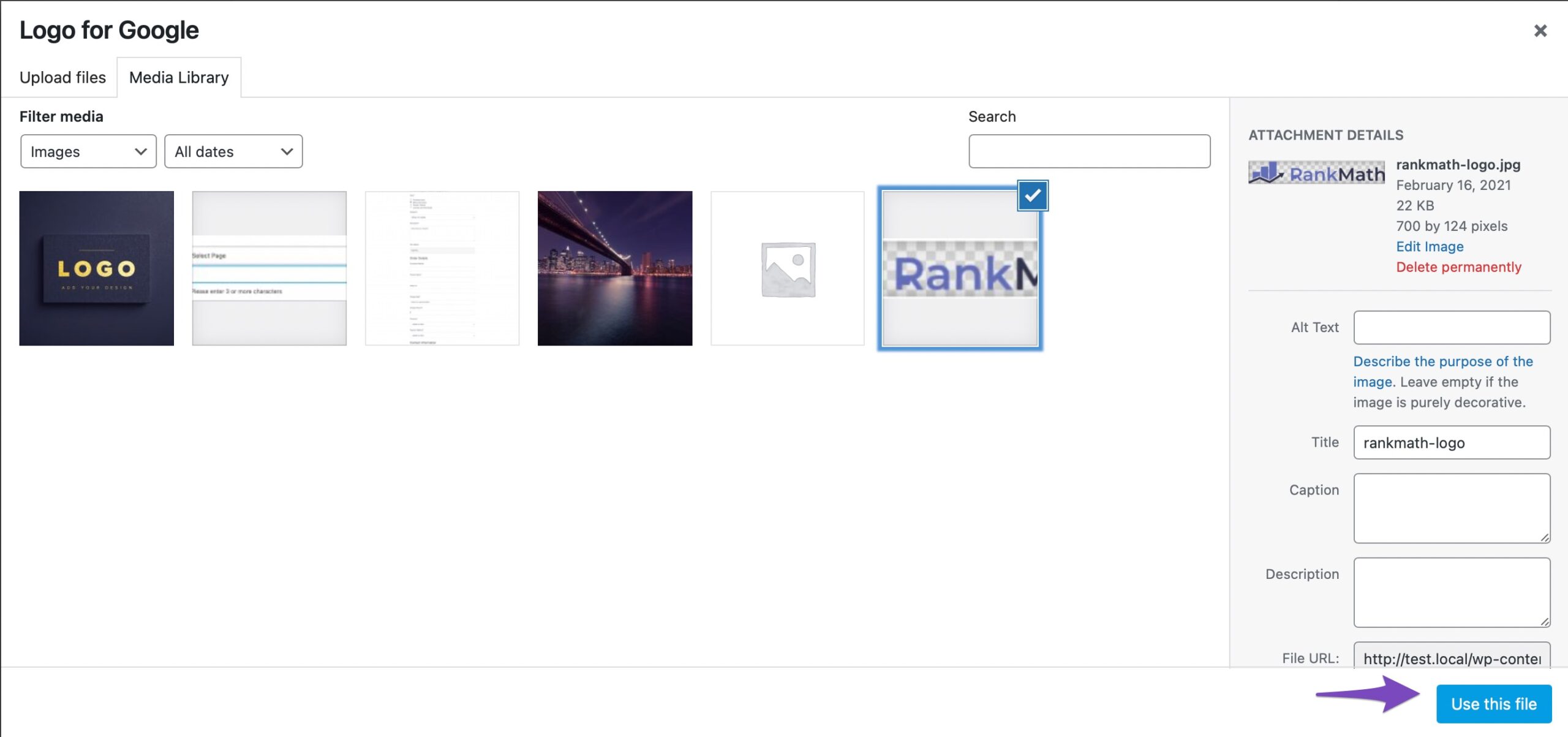 Upload And Select A Logo For Google