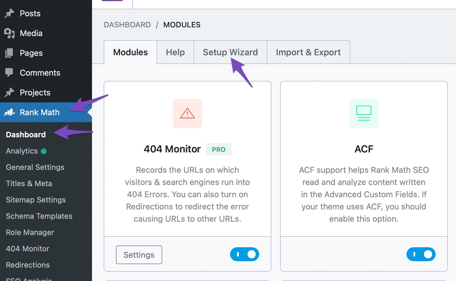 How To Access Setup Wizard In Rank Math