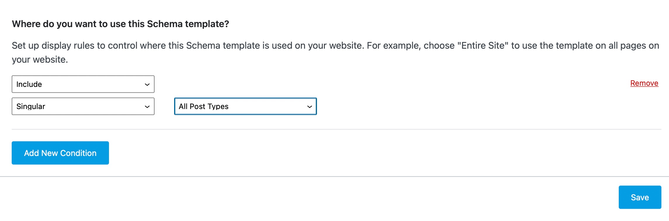 Singular Posts Conditions Display Example