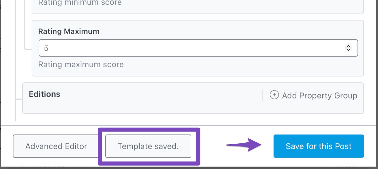Button Changes When Schema Is Saved As Template