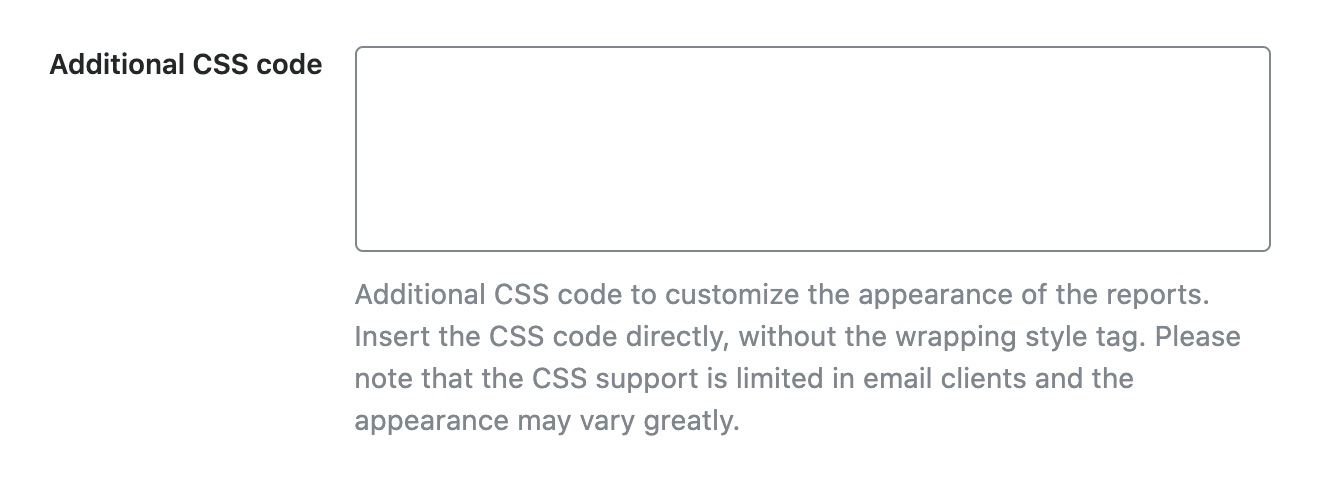 Additional CSS code