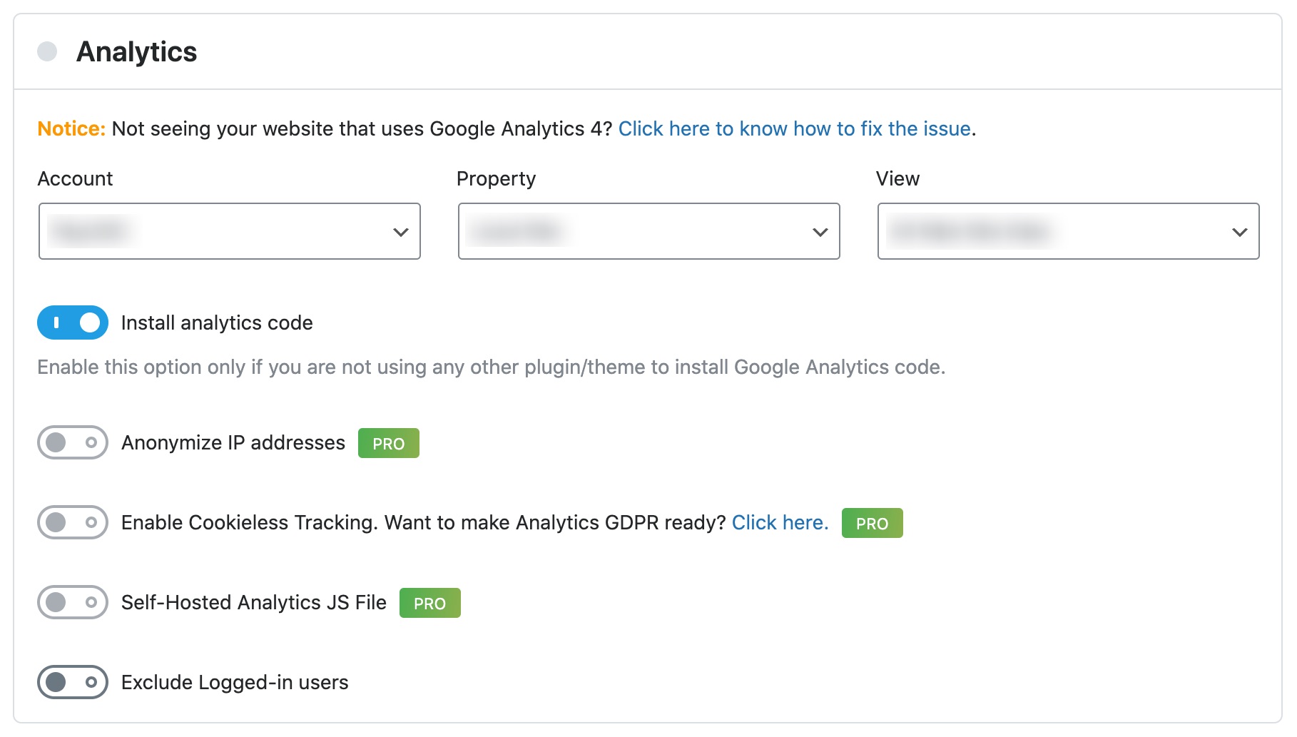 Analytics in Rank Math Setup Wizard