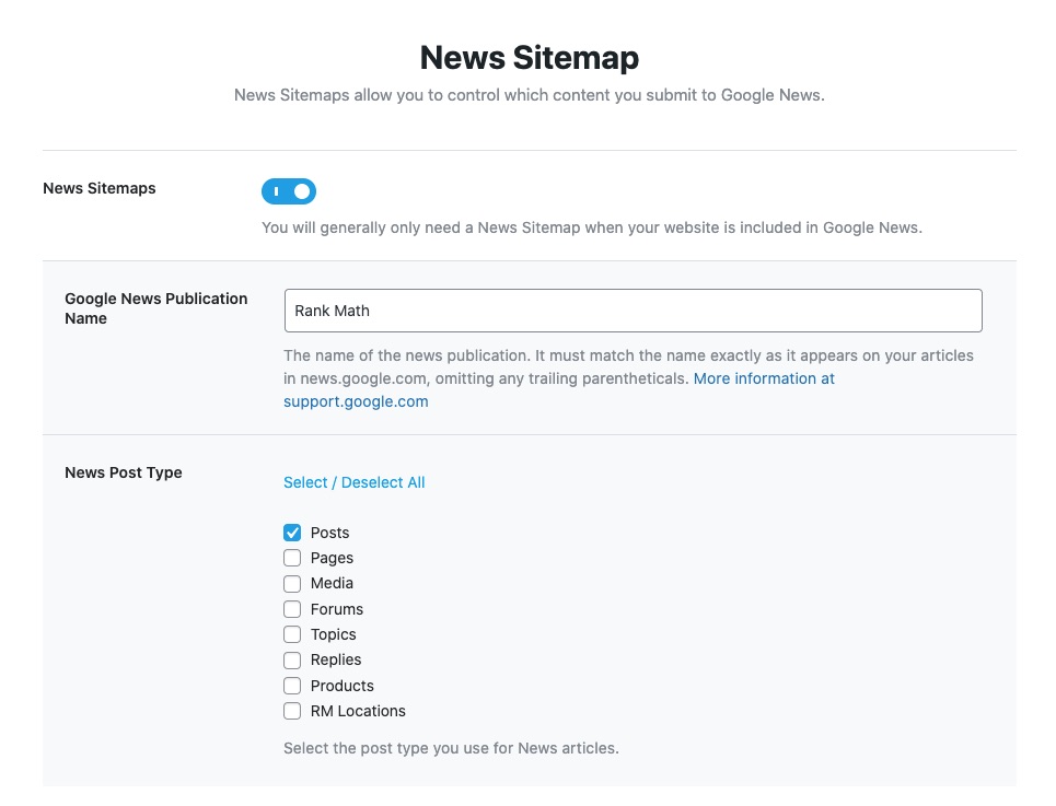 news sitemap