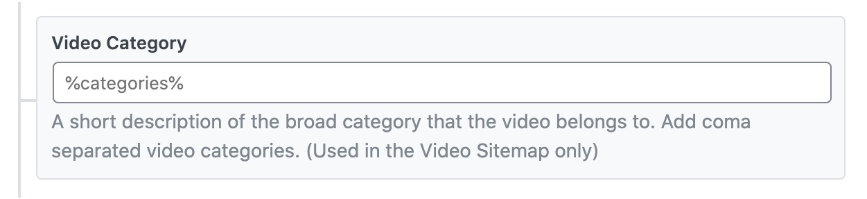 Video category