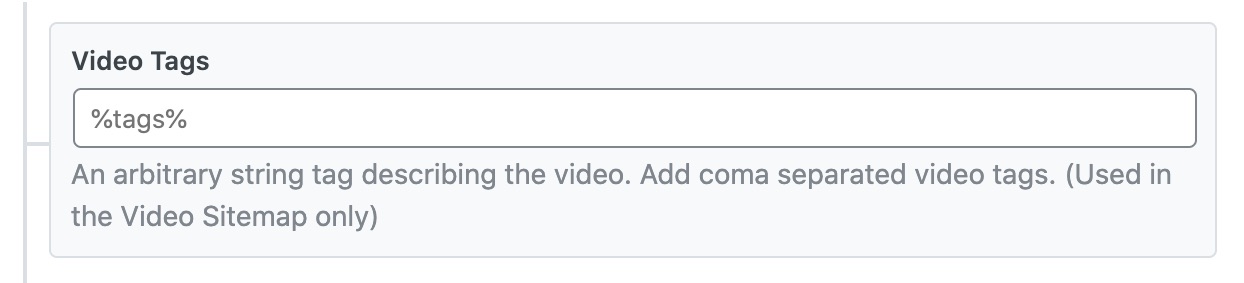 Video Tags