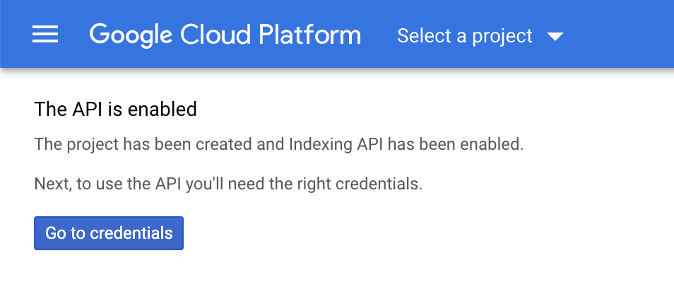 Indexing API is enabled