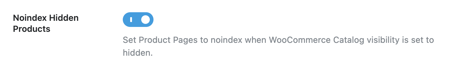 NoIndex Hidden Products