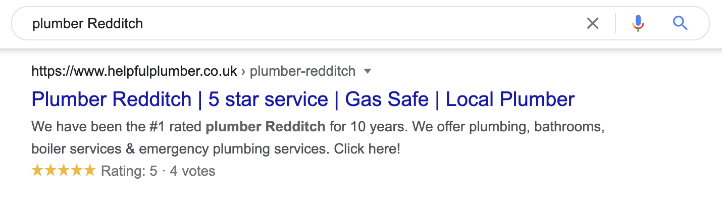 Plumber Redditch Local Search Results