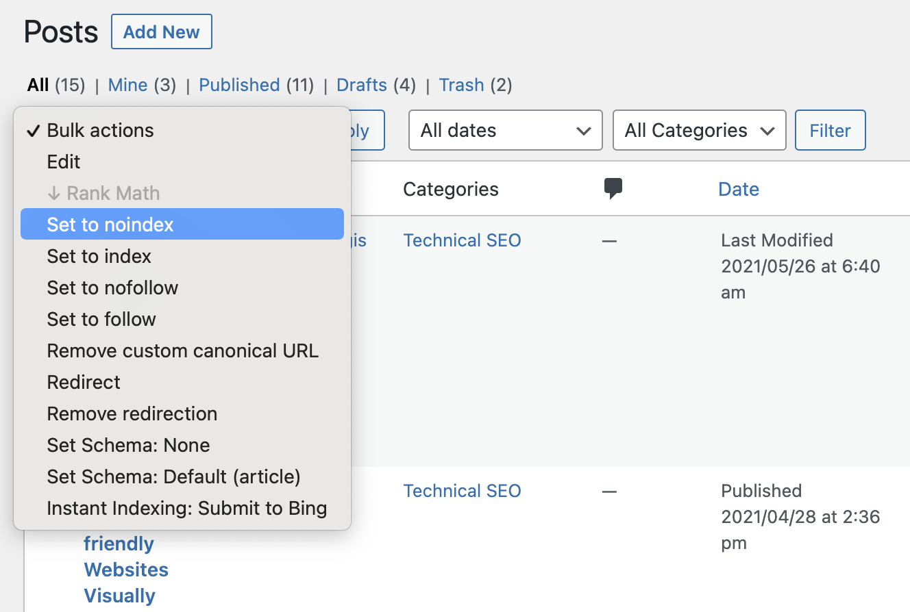 Bulk Actions