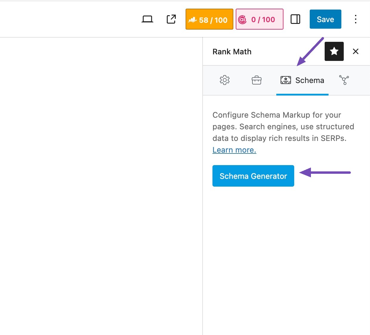 Navigate to the Schema Generator