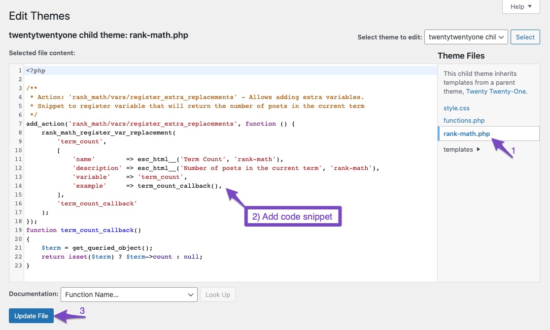 Term count variable