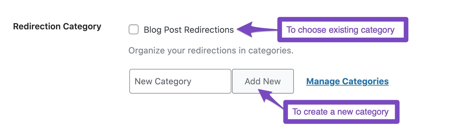 Redirection category