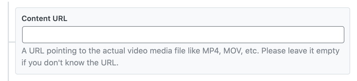 Content URL - Video Schema