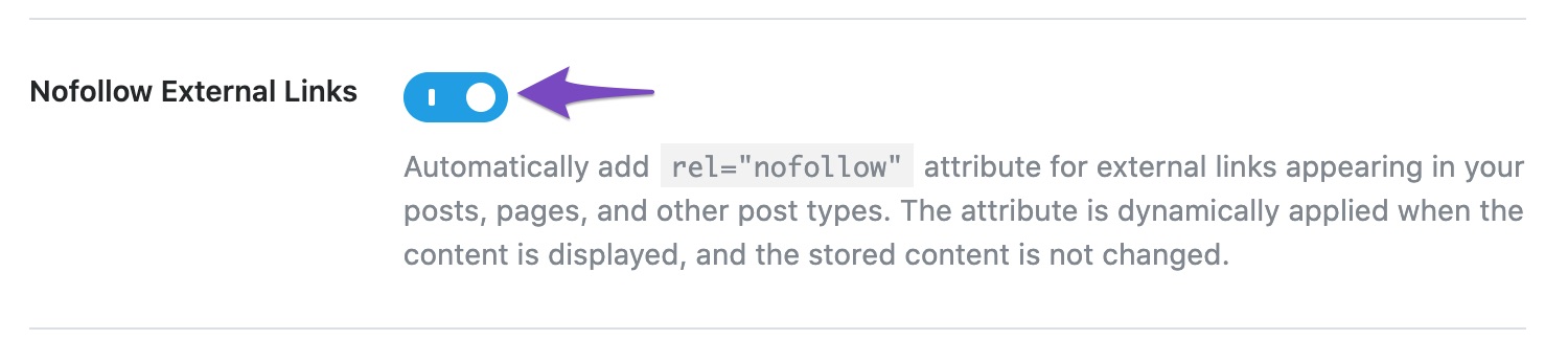 Enable Nofollow External Links