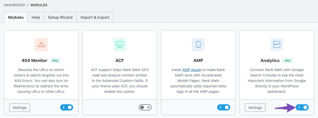 Enable Analytics module