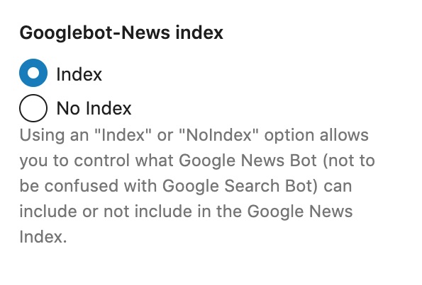 Googlebot News index