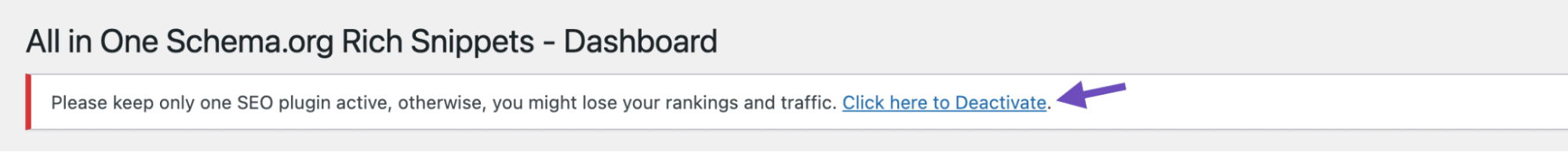 Multiple SEO plugin warning
