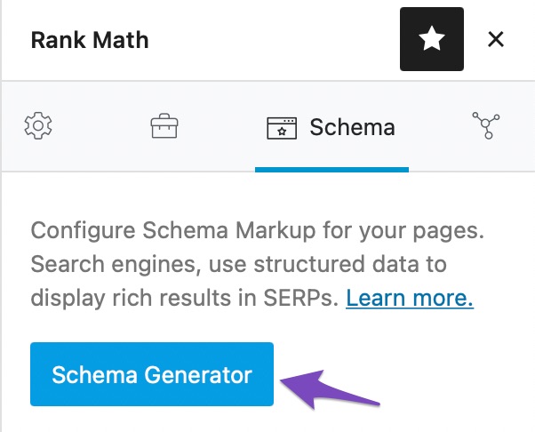 Rank Math Schema Markup Tab