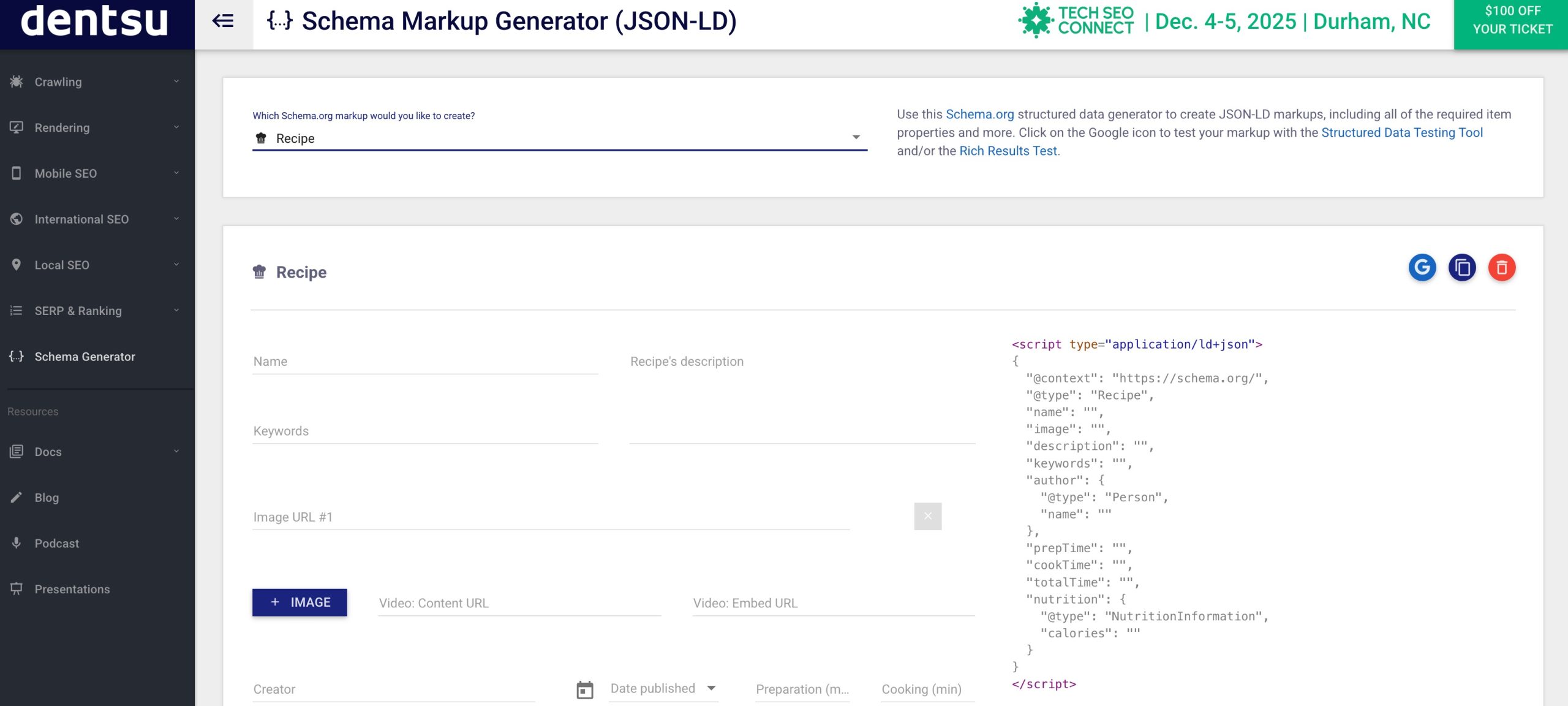 Add Recipe Content for Schema
