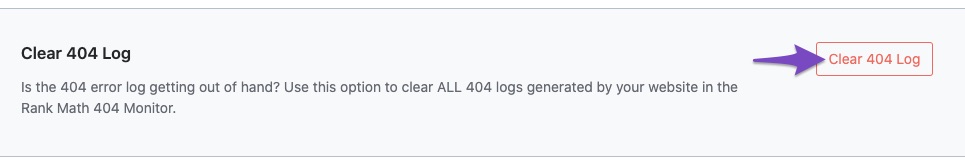 Clear 404 Log