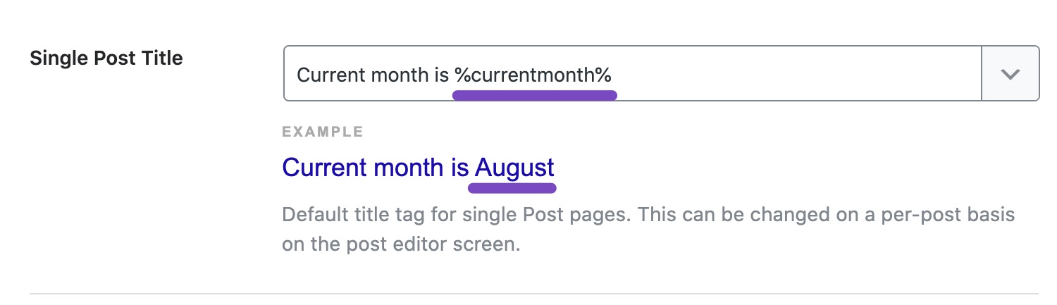 Current month variable example